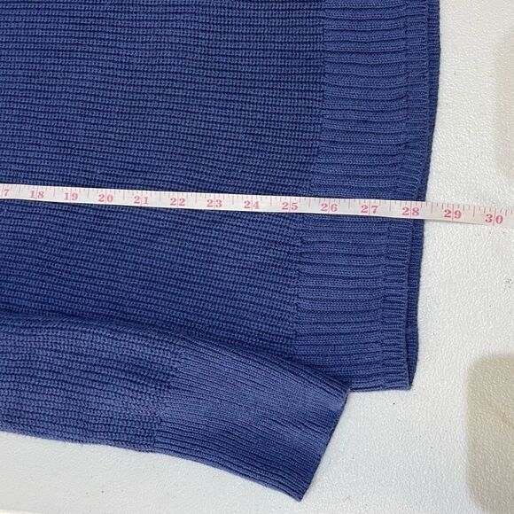 J Crew Ribbed Cotton Cashmere Blend Turtleneck Relaxed Sweater Sz S Blue - Picture 11 of 14